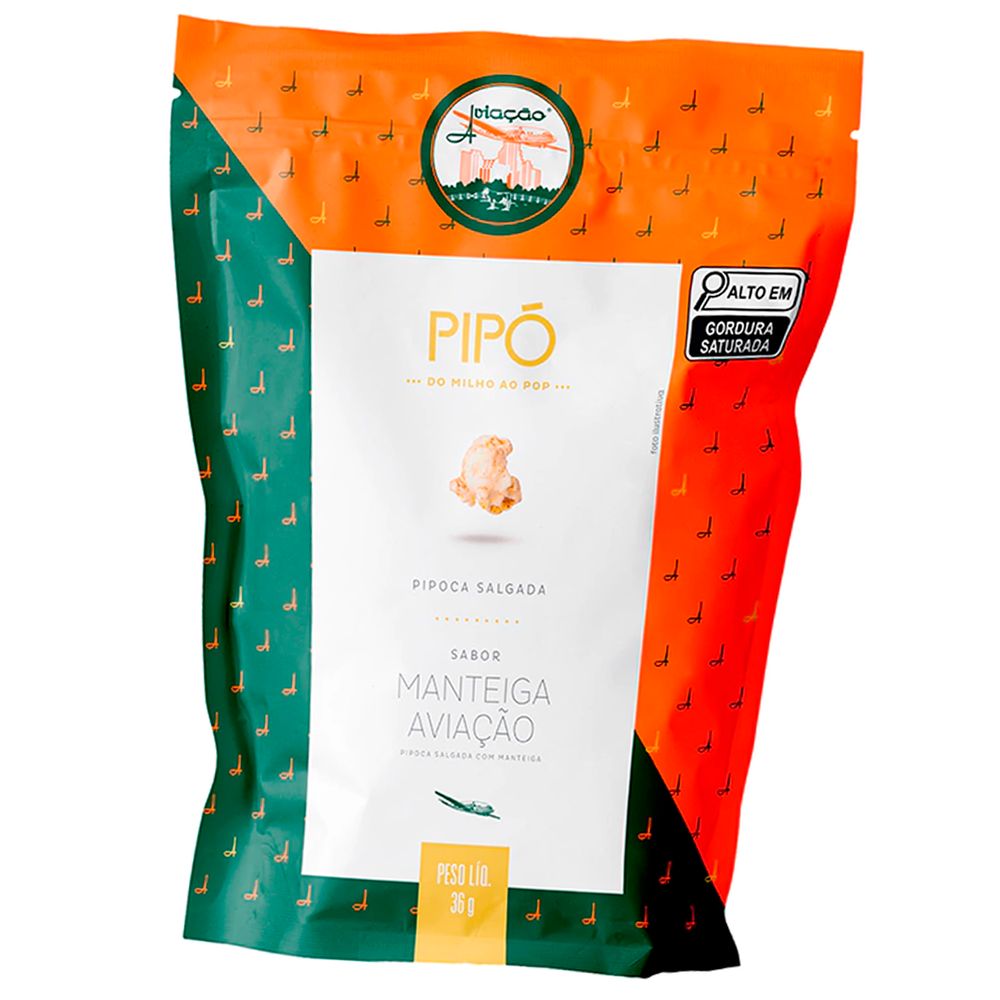 Pipoca Gourmet Pipo Sabor Manteiga Aviacao 36g-2-